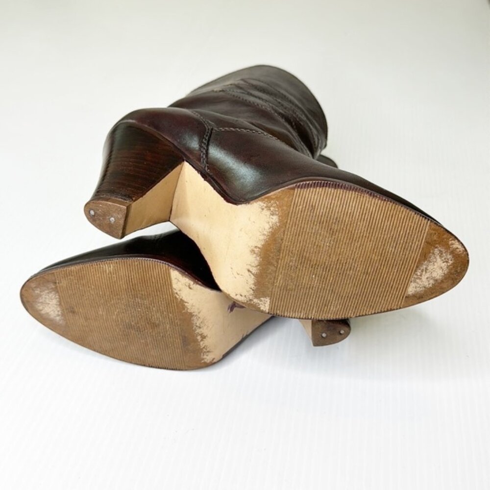 Nine West Dark Brown Western Heeled Boots (7.5) - Picture 10 of 12